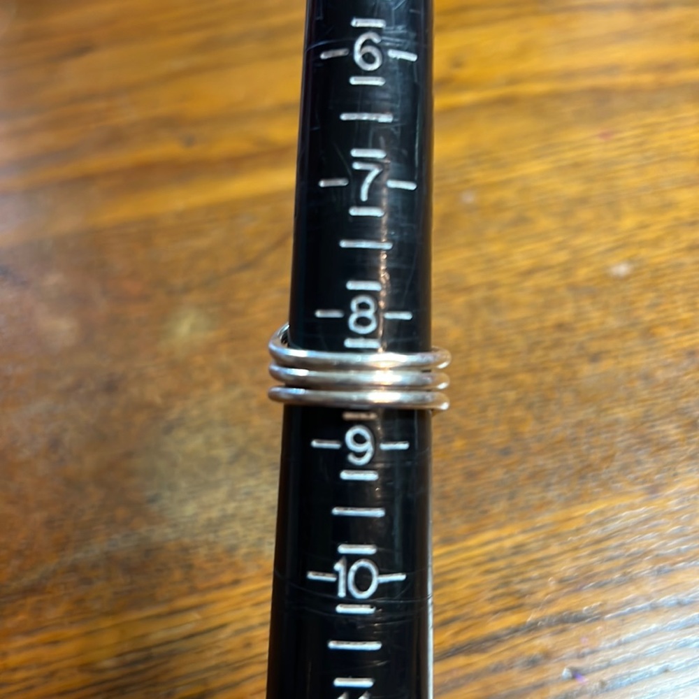 Sterling Silver MEXICO Freeform Weave Tapered Three Layered Band Ring - Picture 16 of 17